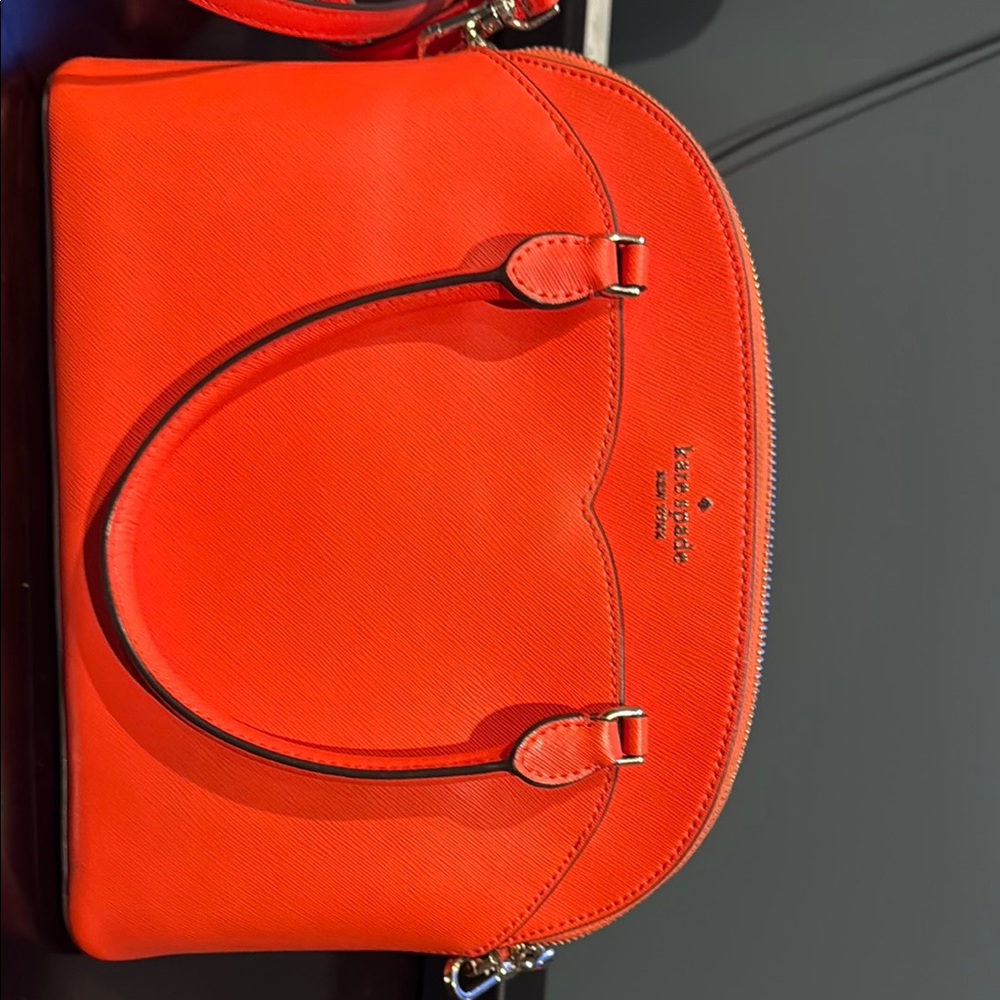Kate Spade Orange Satchel with Polished Finish